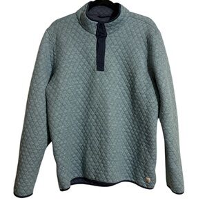 Marine Layer Corbet Quilted Reversible Snap Pullover Slate/ Faded Navy - Mens M